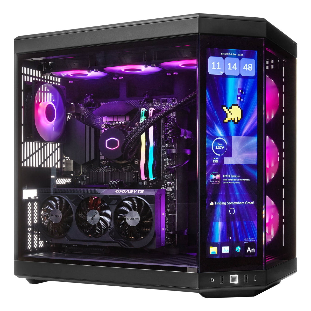 PCxtend Limited Edition Gaming PC (RTX 4080 SUPER - AMD RYZEN 7 7800X3D - 32 GB DDR5 RAM - 2TB SSD - AI Ready - Windows 11 P - Wifi - HYTE Y70 Touch infinite - Black)