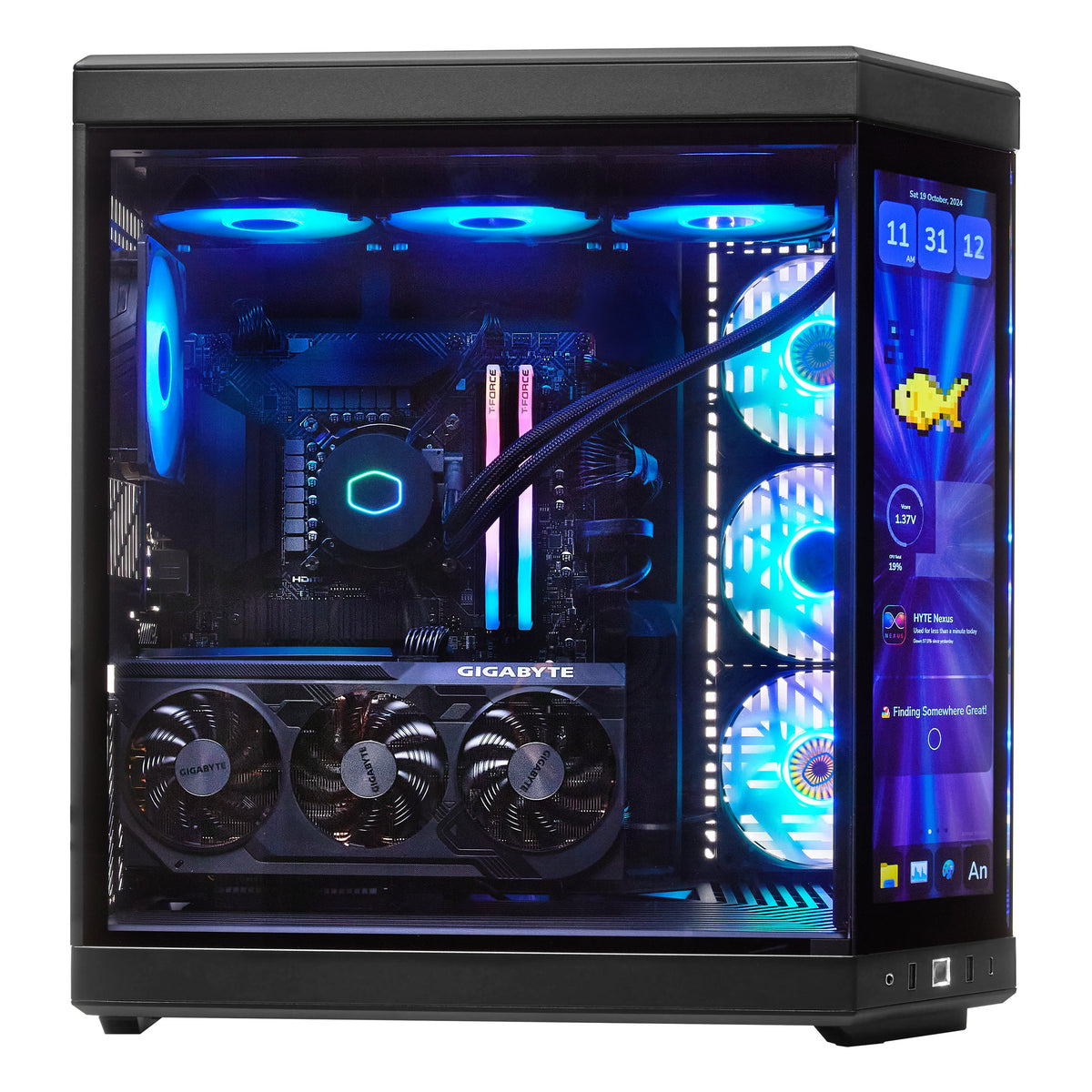 PCxtend Limited Edition Gaming PC (RTX 4080 SUPER - AMD RYZEN 7 7800X3D - 32 GB DDR5 RAM - 2TB SSD - AI Ready - Windows 11 P - Wifi - HYTE Y70 Touch infinite - Black)