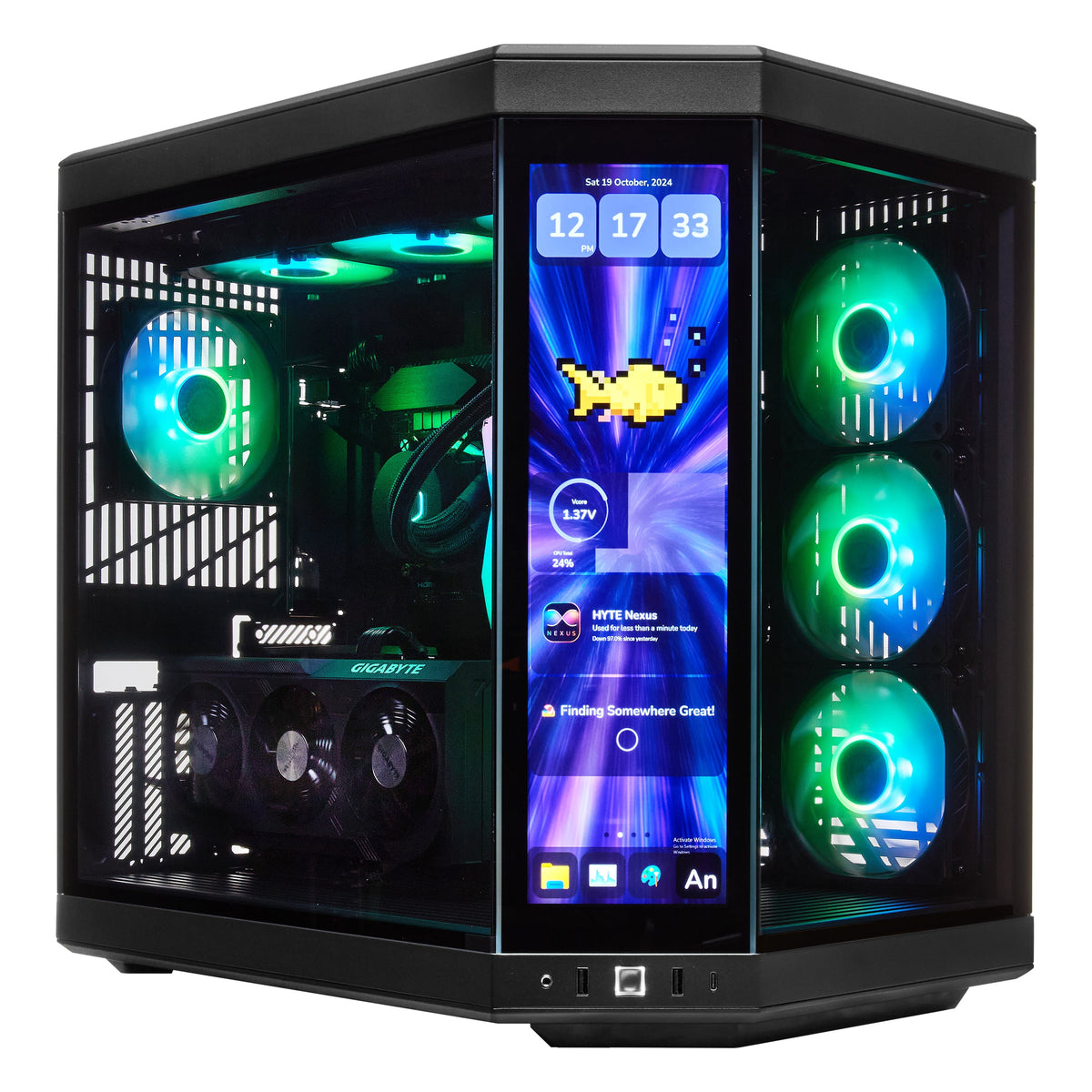 PCxtend Limited Edition Gaming PC (RTX 4080 SUPER - AMD RYZEN 7 7800X3D - 32 GB DDR5 RAM - 2TB SSD - AI Ready - Windows 11 P - Wifi - HYTE Y70 Touch infinite - Black)