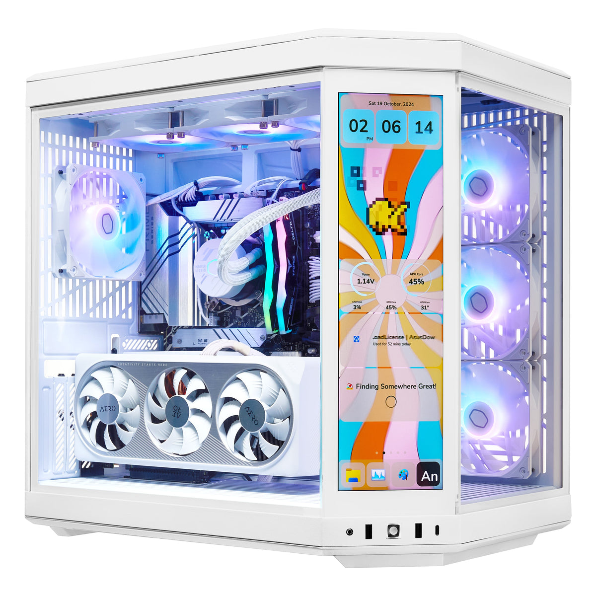 PCxtend Limited Edition Gaming PC (RTX 4080 SUPER - AMD RYZEN 7 7800X3D - 32 GB DDR5 RAM - 2TB SSD - AI Ready - Windows 11 P - Wifi - HYTE Y70 Touch infinite - White)