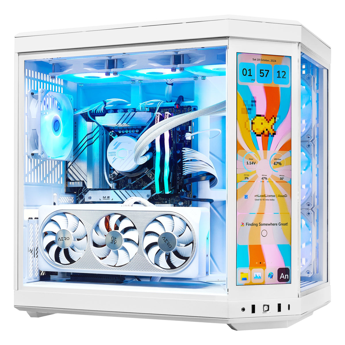 PCxtend Limited Edition Gaming Pc (Intel i7-14th Gen - RTX 4070 SUPER - 2TB SSD - 32GB RAM DDR5- Win 11 Pro -  HYTE Y70 Touch infinite - White)