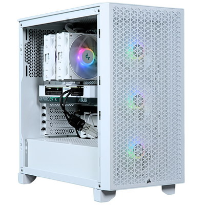 White Gaming Pc (Intel i7-14th Gen - RTX 4070 SUPER - 2TB SSD - 32GB RAM DDR5- Win 11 Pro - Keyboard Mouse)