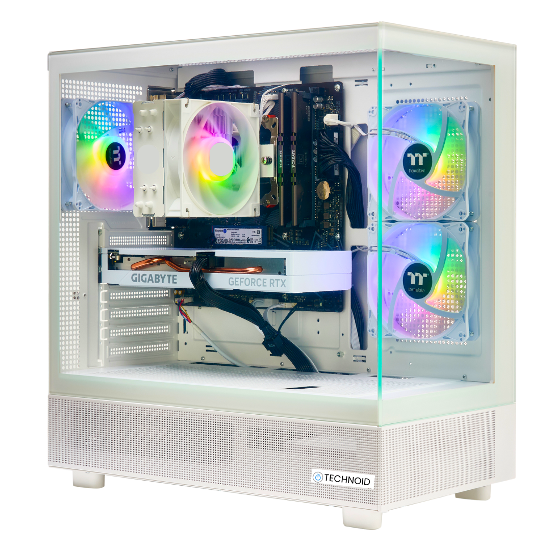 PCxtend BUDGET GAMING PC (RTX 4060 - Ryzen 5 - 32 GB RAM - 1TB SSD - WIN 11 PRO - Keybaord Mouse - Wifi - White)