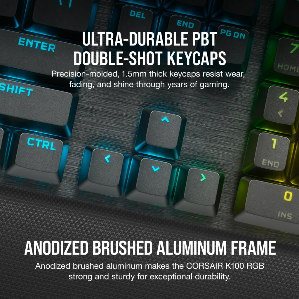 K100 RGB Optical-Mechanical Gaming Keyboard ?€? CORSAIR OPX Switch ?€? Black