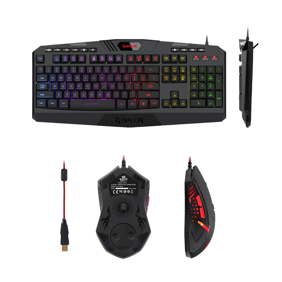 Redragon Gaming Combo - K503RGB Harpe Gaming Keyboard + RGB Gaming Mouse - wired